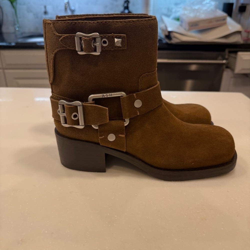 Ash Women’s Texas Boots Brown Suede, Buckles & Straps NEW Sz US 6.5 -7 EU 37 - Picture 7 of 11